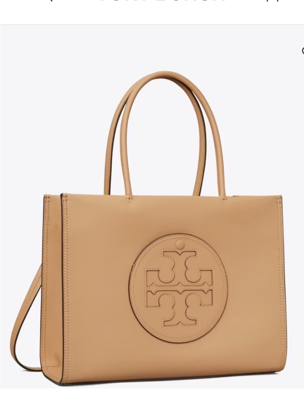 Tory Burch Beige Leather Logo Tote